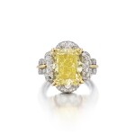Fancy Intense Yellow Diamond and Diamond Ring