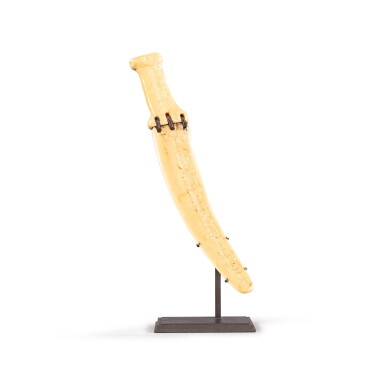 View full screen - View 1 of Lot 275. Inuit Walrus Ivory Knife, Alaska, 19th Century | Couteau, Inuit, Alaska, XIXe Siècle.