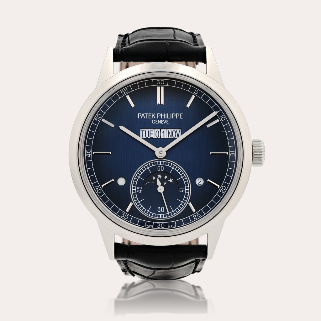 View full screen - View 1 of Lot 376. Reference 5236P-001 Montre bracelet en platine à quantième perpétuel en ligne avec phases de lune | Platinum in-line perpetual calendar wristwatch with moon phases Vers 2022 | Circa 2022.