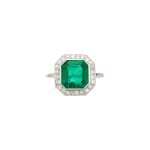 Emerald and diamond ring
