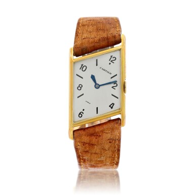 View full screen - View 1 of Lot 51. Asymétrique, A very rare and early yellow gold asymmetrical wristwatch, Circa 1939 卡地亞 Asymétrique 極罕有早期黃金不對稱腕錶,約1939年製.