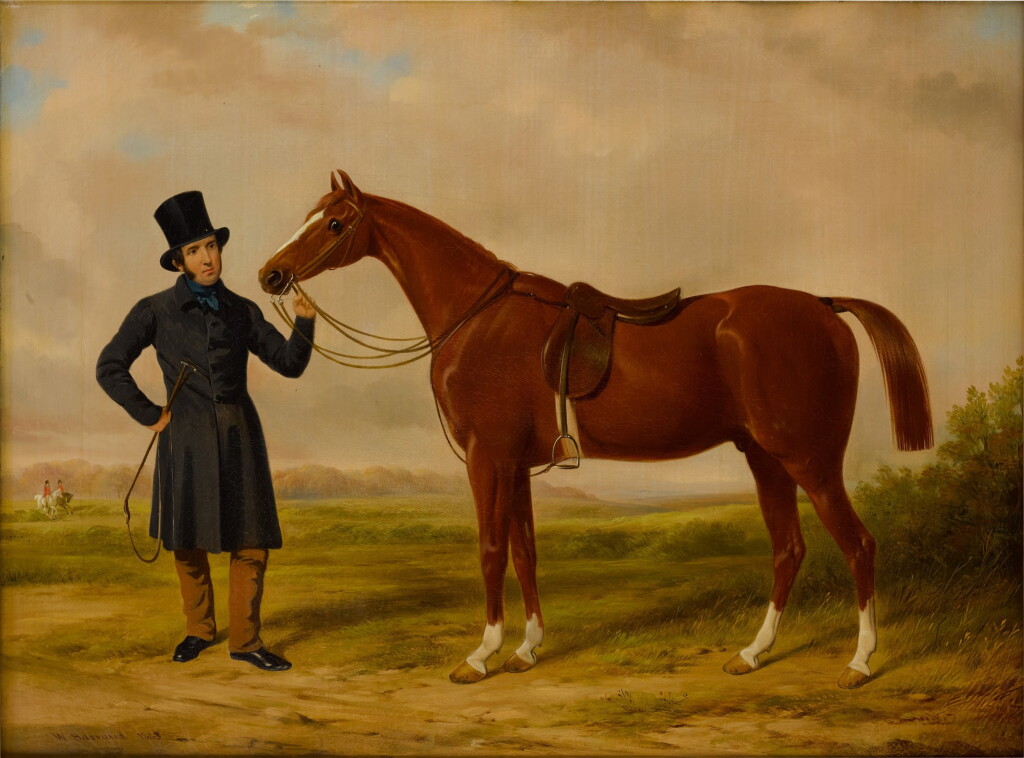 View full screen - View 1 of Lot 743. Chestnut Hunter and Groom.