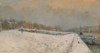 View full screen - View 1 of Lot 310. Port de Bercy, en hiver.
