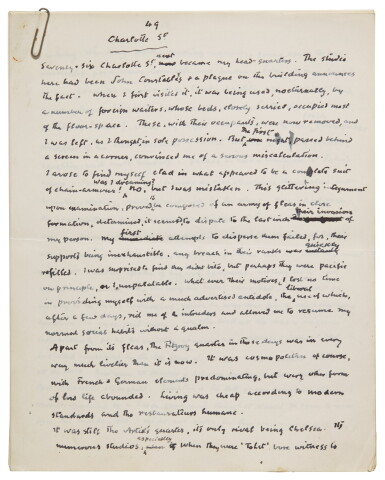 View full screen - View 1 of Lot 152. John, manuscript autobiography and related papers, 1950s.