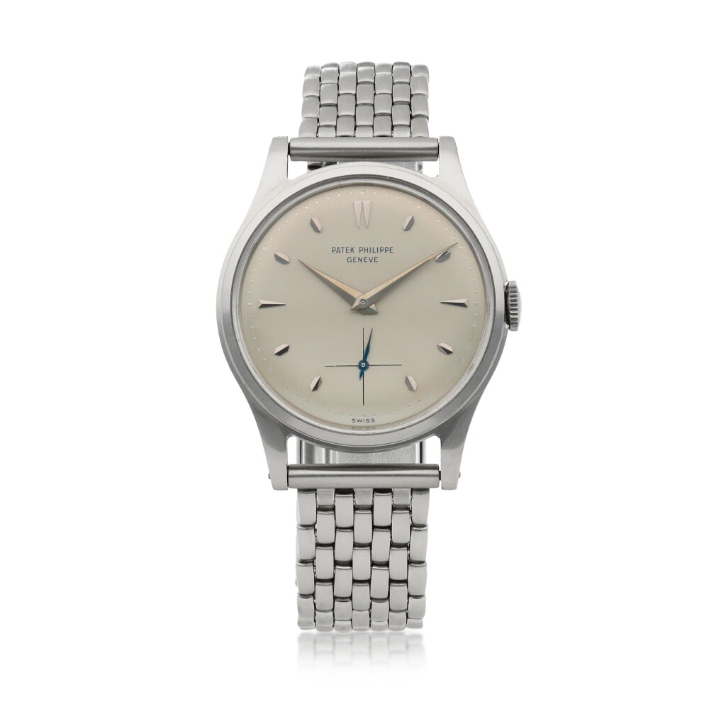 View full screen - View 1 of Lot 71. Ref. 2509 Stainless steel wristwatch with associated bracelet Made in 1954 | 百達翡麗 2509型號精鋼鍊帶腕錶,1954年製.