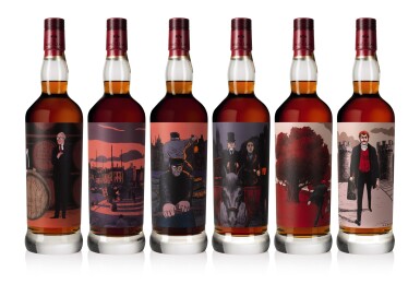 View full screen - View 1 of Lot 1. The Macallan Red Collection with Exclusive Labels Illustrated by Javi Aznarez (6 bts 70cl).