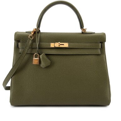 View full screen - View 1 of Lot 7747. Vert Veronese Clemence Kelly 35 Retourne Gold Hardware, 2009.