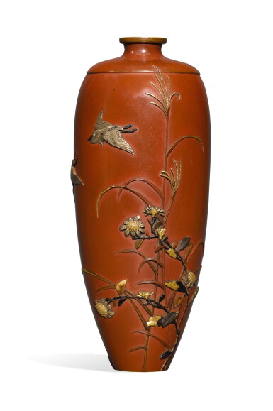 View full screen - View 1 of Lot 107. A BRONZE VASE, SIGNED DAI NIHON KYOTO JU IKKODO MIYABE ATSUYOSHI, MEIJI PERIOD, LATE 19TH CENTURY.