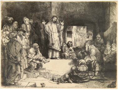 View full screen - View 1 of Lot 49. REMBRANDT HARMENSZ. VAN RIJN | CHRIST PREACHING (‘LA PETITE TOMBE’) (B., HOLL. 67; NEW HOLL. 298; H. 256).
