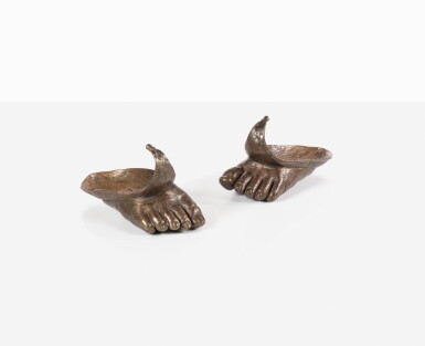 View full screen - View 1 of Lot 131. Paire de Pieds lotus.