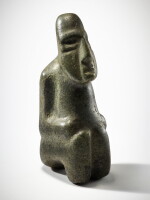 Chontal Stone Seated Figure, Late Preclassic, circa 300 - 100 BC
