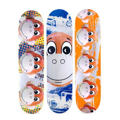 View full screen - View 1 of Lot 9021. Supreme Skateboard Decks "Jeff Koons", Set of Three.
