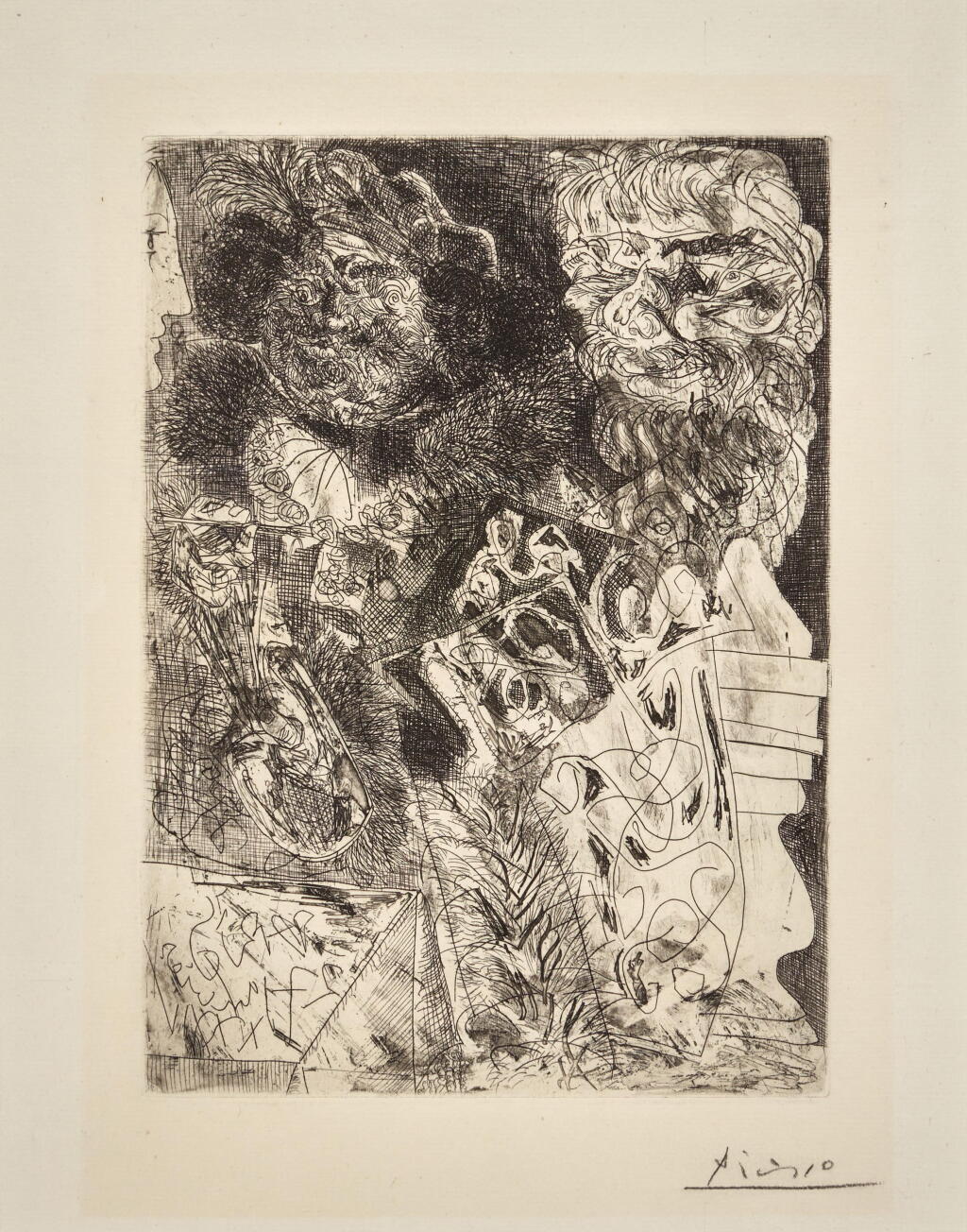 View full screen - View 1 of Lot 118. Rembrandt à la palette, from la suite Vollard.