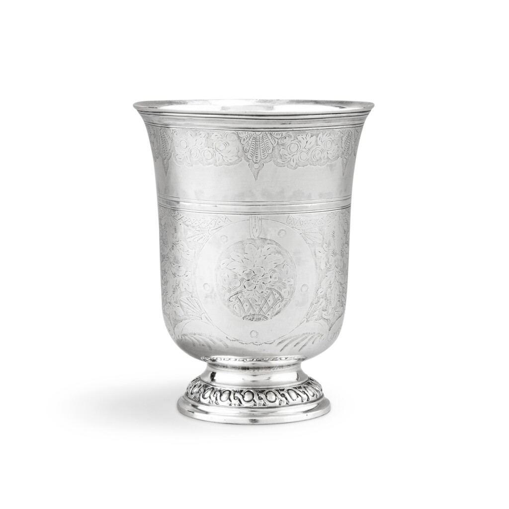 View full screen - View 1 of Lot 829. A French silver engraved beaker, probably Pierre-Jacques Thomas, Sens, 1780-1781.