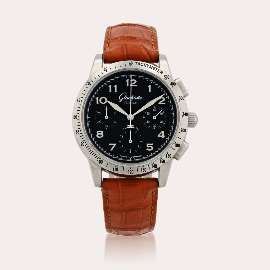 View full screen - View 1 of Lot 446. Glashütte Original Navigator Chronograph Montre bracelet chronographe en acier | Stainless steel chronograph wristwatch Vers 2001 | Circa 2001.