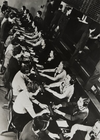 View full screen - View 1 of Lot 78. Switchboard at the New York Stock Market, Wall Street, New York.