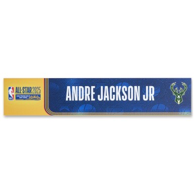 View full screen - View 1 of Lot 131. Andre Jackson Jr. ‘NBA All-Star Weekend’ Locker Room Nameplate.