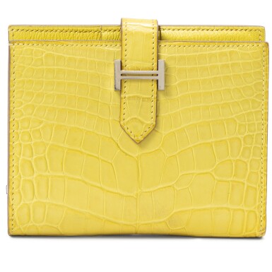 View full screen - View 1 of Lot 364. Lime Shiny Mississippiensis Alligator Bearn Compact Palladium Hardware, 2023.