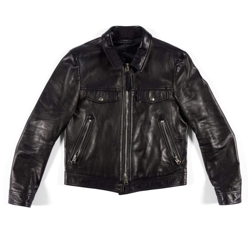 View full screen - View 1 of Lot 1. The Jensen Jacket: Jensen Huang's Tom Ford Leather Jacket.