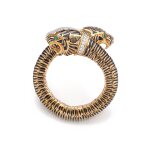 Enamel, emerald and diamond bangle | David Webb 琺瑯、祖母綠及鑽石手鐲