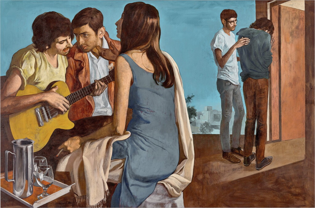 View full screen - View 1 of Lot 1135. Salman Toor 薩爾曼・圖爾 | The Rooftop Singer 屋頂歌手.