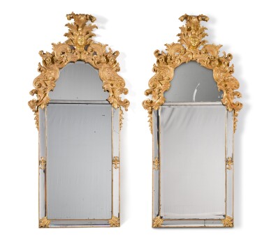 View full screen - View 1 of Lot 29. A pair of North European giltwood pier-glasses, possibly German, circa 1740.