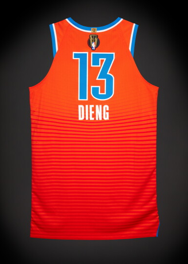 View full screen - View 1 of Lot 59. Ousmane Dieng Oklahoma City Thunder 2025-2026 Emirates NBA Cup Quarterfinals Game Worn Statement Edition Jersey | Matched to 2 Games.