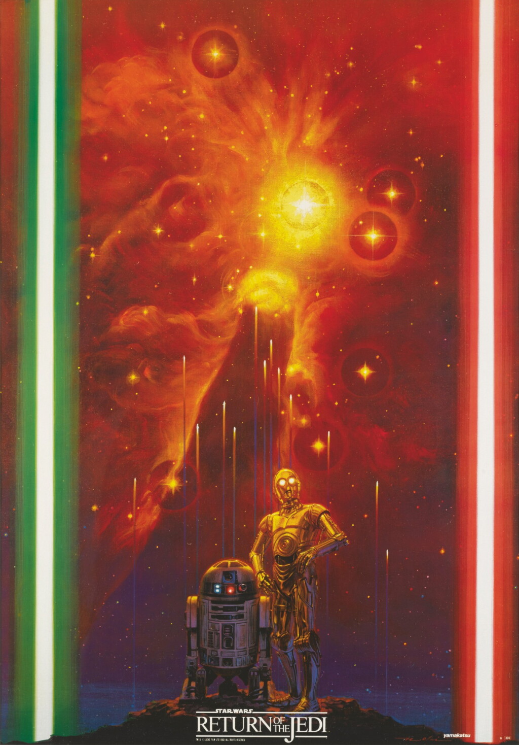 View full screen - View 1 of Lot 81. RETURN OF THE JEDI, SPECIAL POSTER PRODUCED UNDER LICENCE TO YAMAKATSU, NORIYOSHI OHRAI, JAPANESE, 1983.