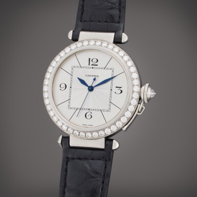 View full screen - View 1 of Lot 419. Reference 2765 Pasha | A white gold and diamond-set automatic wristwatch, Circa 2010.