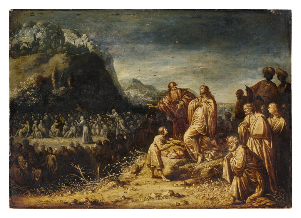 View full screen - View 1 of Lot 85. ROMBOUT VAN TROYEN | CHRIST FEEDING THE MULTITUDE.