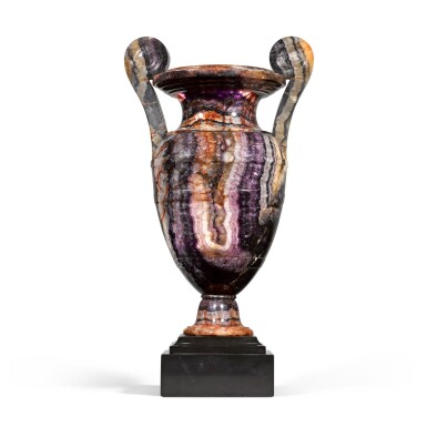 View full screen - View 1 of Lot 24. A Regency Blue John two-handled vase, circa 1820.