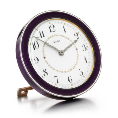 View full screen - View 1 of Lot 51. Enamel, diamond and ivory desk timepiece, early 20th century.
