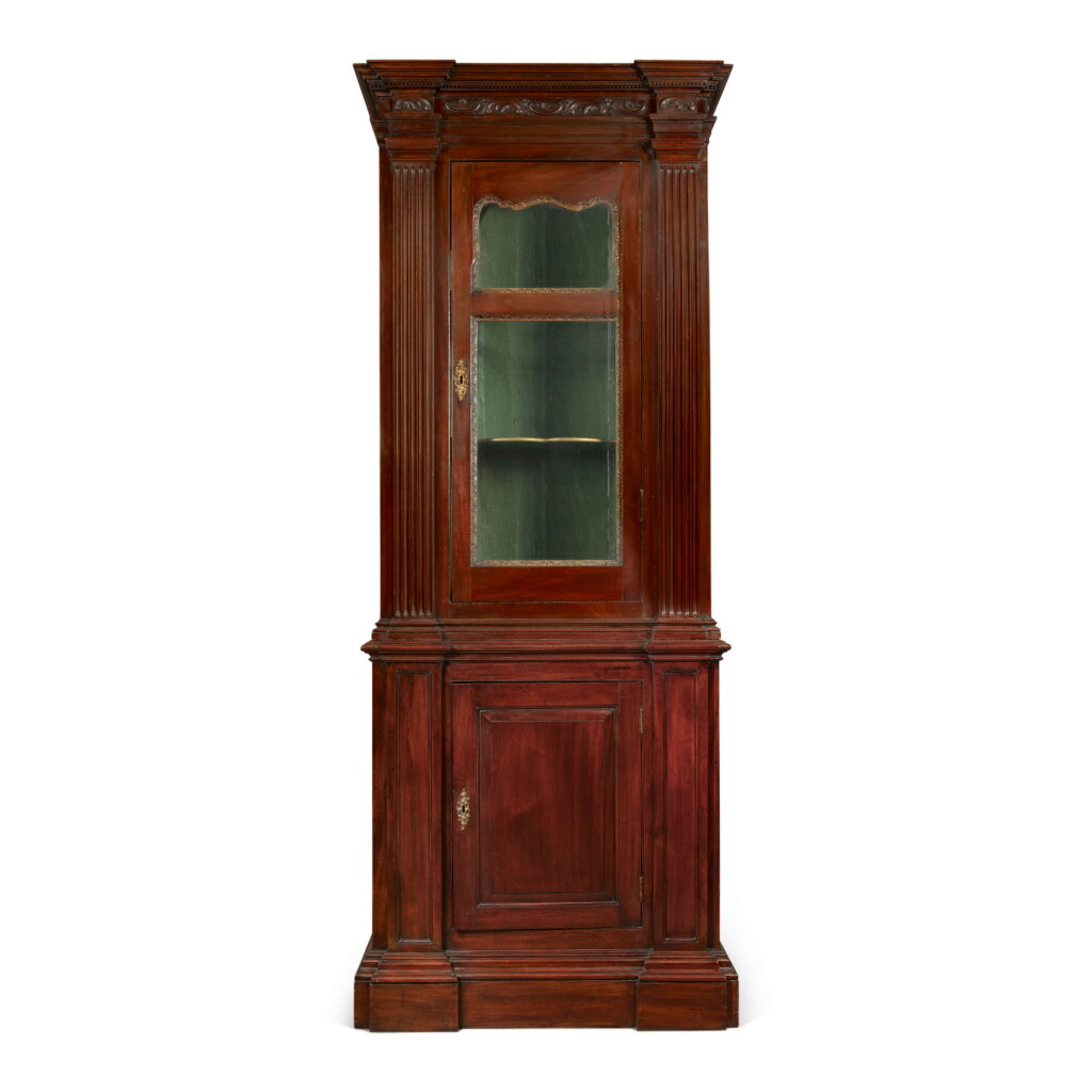 View full screen - View 1 of Lot 554. A GEORGE II STYLE MAHOGANY SIDE CABINET.