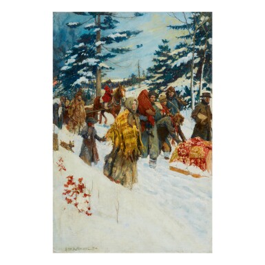 View full screen - View 1 of Lot 96. STANLEY MASSEY ARTHURS | THE REFUGEES FROM THE NIAGARA FRONTIER (THE WAR OF 1812).