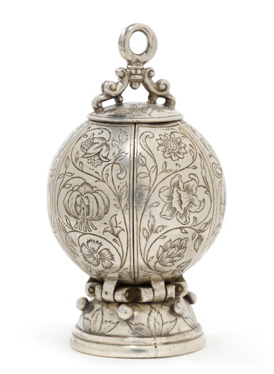 View full screen - View 1 of Lot 21. A Silver Pomander, Dutch or Possibly English, Mid 17th Century.
