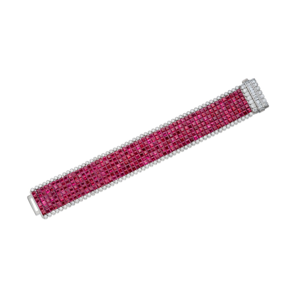 View full screen - View 1 of Lot 252. Ruby and Diamond Bracelet.
