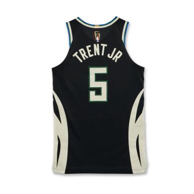 View full screen - View 1 of Lot 25. Gary Trent Jr. 'NBA Cup Finals Championship Clinching' Milwaukee Bucks Game Worn Statement Edition Jersey | Matched to 3 Games.