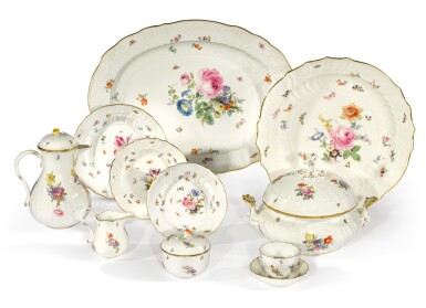 View full screen - View 1 of Lot 98. A Meissen neu Brandenstein pattern composite part service, various dates, late 19th and early 20th centuries,.