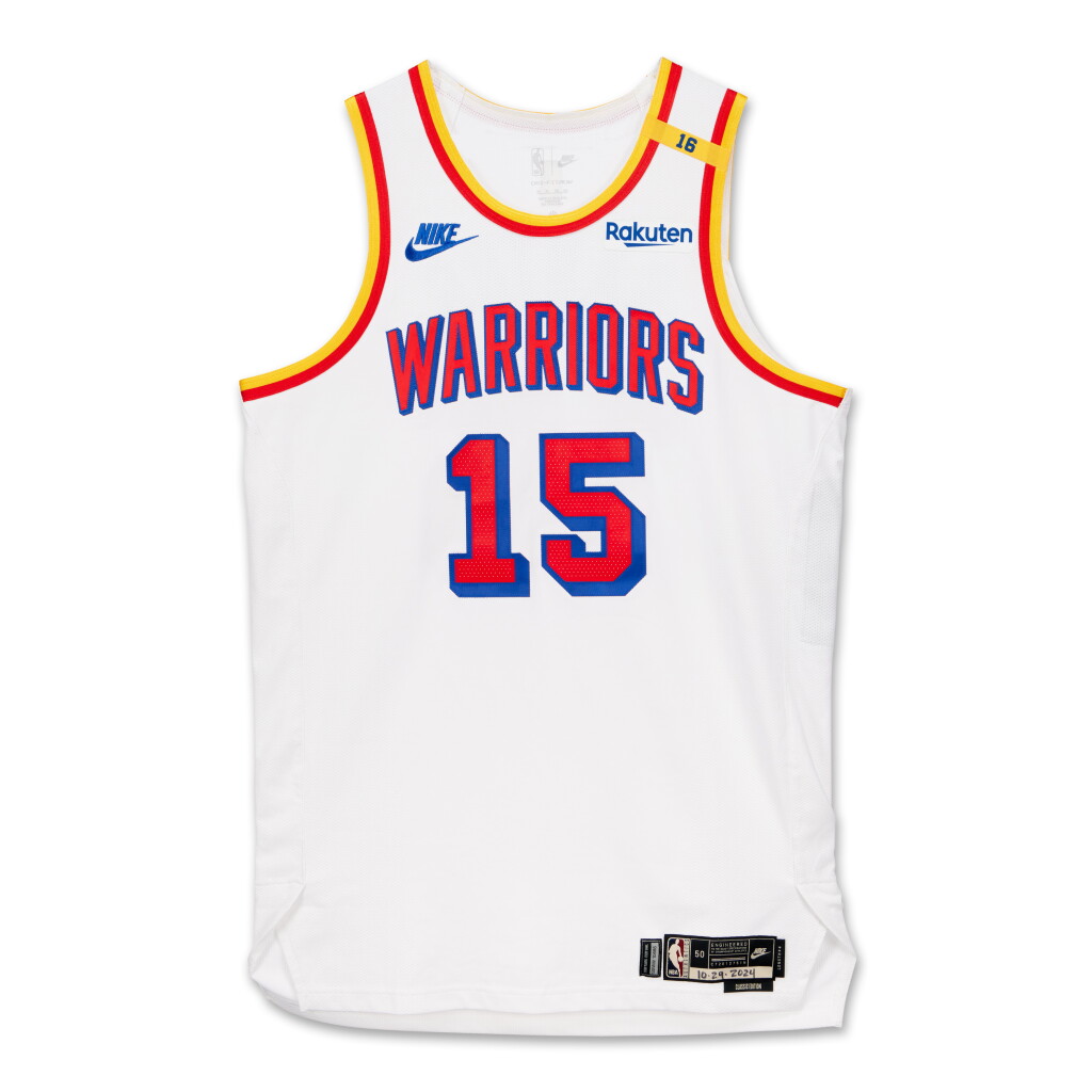 View full screen - View 1 of Lot 102. Gui Santos Golden State Warriors 2024-2025 Game Worn Classic Edition Jersey .