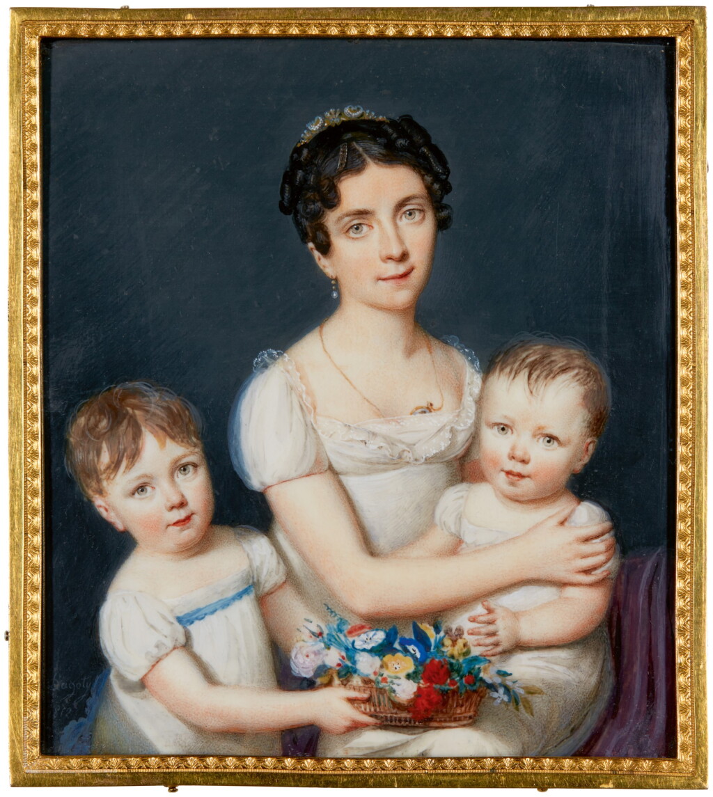 View full screen - View 1 of Lot 371. Portrait of Mary Morton, née Henry (1781-1858) and her two youngest children.