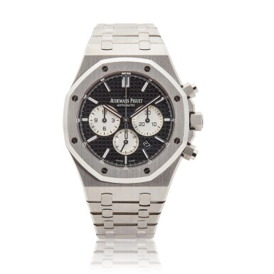 View full screen - View 1 of Lot 46. Reference 26331ST.OO.1220ST.02 Royal Oak A stainless steel automatic chronograph wristwatch with date, Circa 2018.