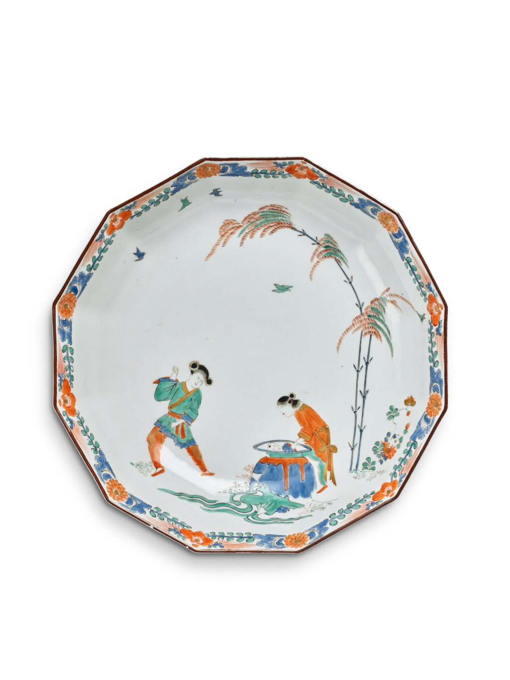 View full screen - View 1 of Lot 10. A Meissen Kakiemon 'Hob in the Well' Dodecagonal Dish, Circa 1730.