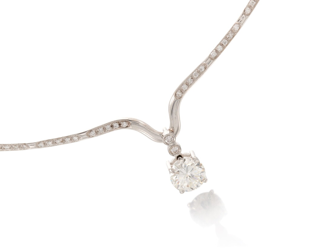 View full screen - View 1 of Lot 203. DIAMOND NECKLACE (COLLANA IN DIAMANTI).