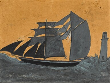 View full screen - View 1 of Lot 375. A Ship Passing a Lighthouse.