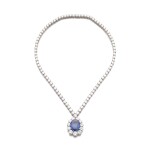Sapphire and diamond necklace