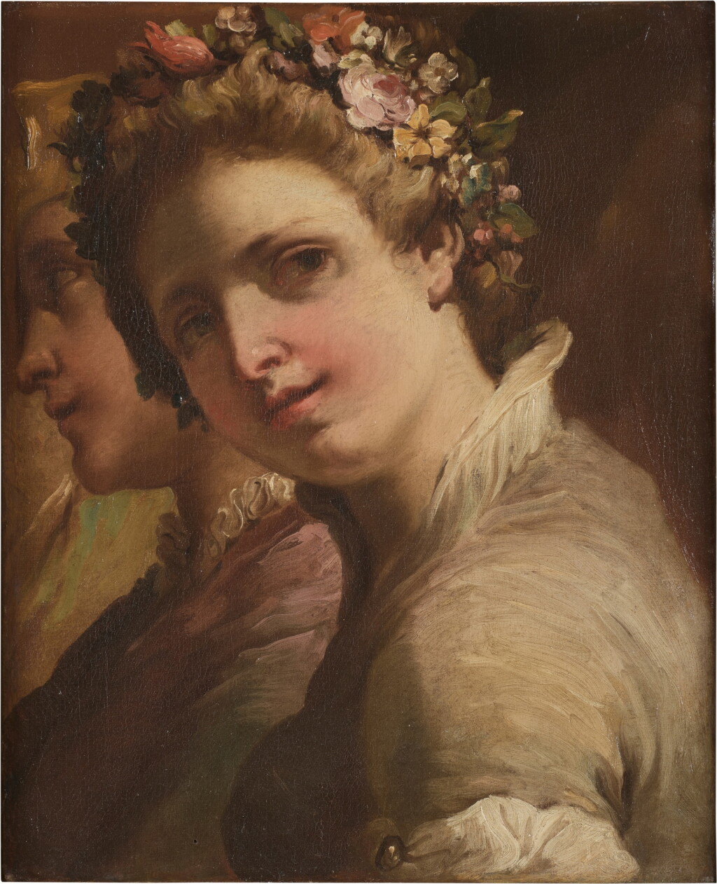 View full screen - View 1 of Lot 43. Study for the heads of a young couple.