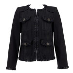by Karl Lagerfeld Black Denim Jacket Edged with Braid, Ready-To-Wear 2017 Cruise Collection