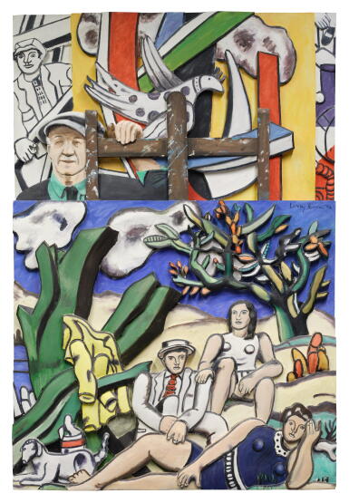 View full screen - View 1 of Lot 645. Art and the Artist: Leger, Gray Bird, Red Shape.
