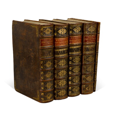 View full screen - View 1 of Lot 35. Weinmann | Phyzantoza Iconographia, Regensburg, 1737-45, 4 volumes plus index volume, contemporary calf gilt.