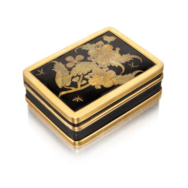 View full screen - View 1 of Lot 100. A Gold-Mounted Tortoiseshell Piqué Snuff Box, Paris, 1782-1789, with Earlier Elements .